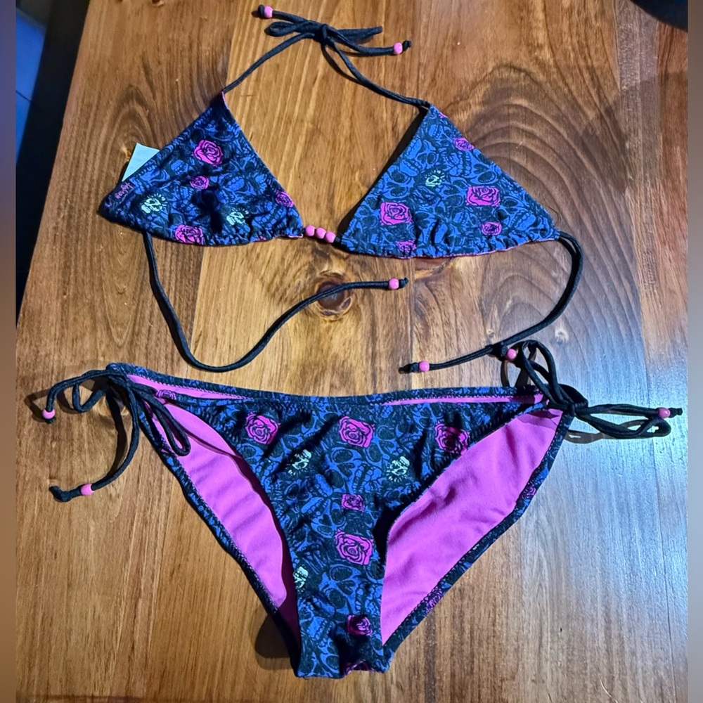 Iron Fist Floral/Skull Bikini Set
NWOT